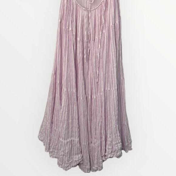 Cinq A Sept Lyle Midi Dress Cutout Striped Smocked Pale Iris Purple Size 8 Glam - Picture 13 of 16